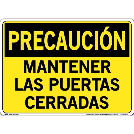 Vestil Vinyl Label Sign, 10-1/2" Height, 14-1/2" Width, Vinyl Label, Rectangle, Spanish SI-C-32-C-LB-011-S